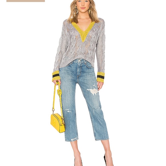 Metallic gray gorgeous v neck